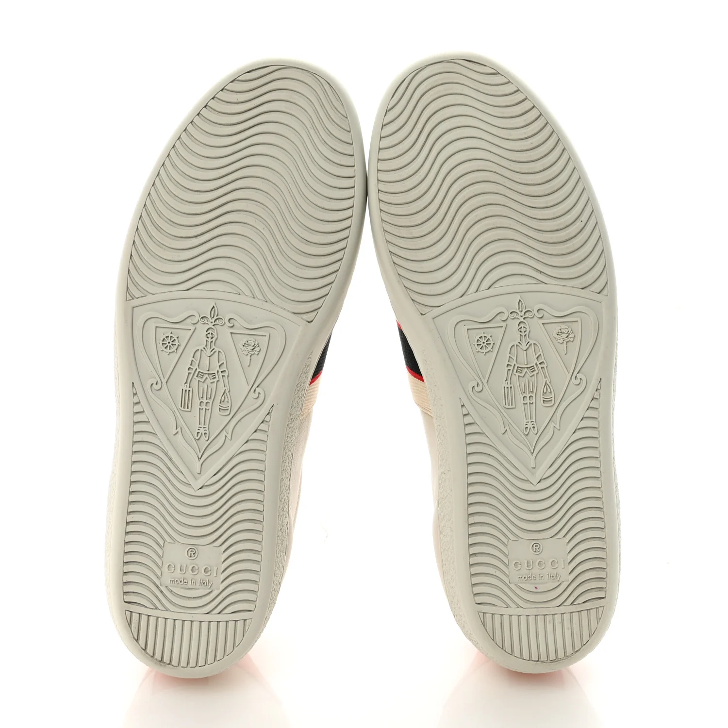 Calfskin Stripe Womens New Ace Sneakers 36 New Mystic White Ecru Red Flame - Top Club