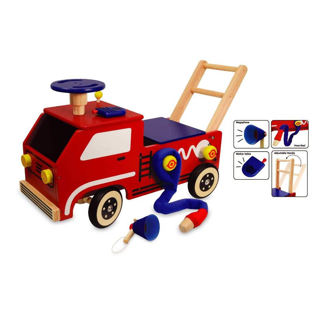 Speelgoed Loopwagen Brandweer XL