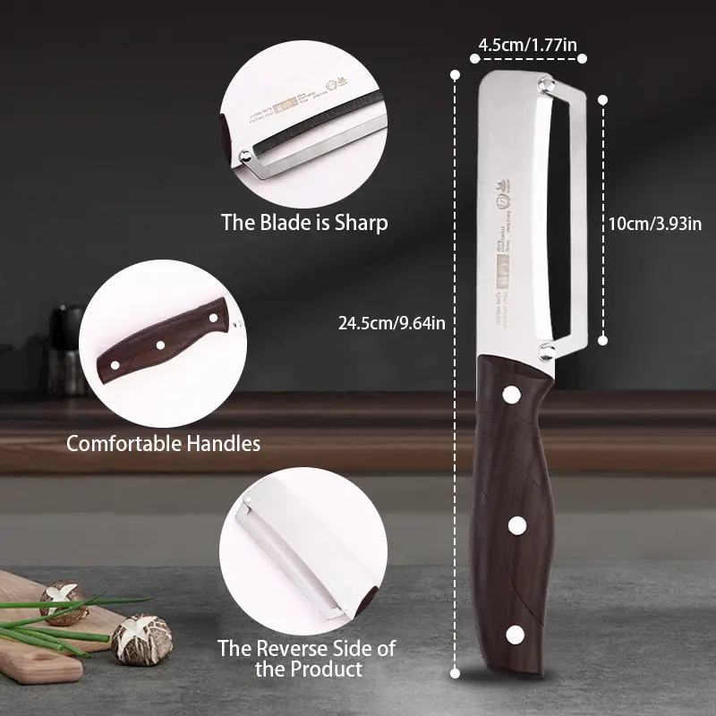 Stainless Steel Multipurpose Peeler with Sharp Blade - Commercial Sugarcane Peeler & Pineapple Cutter for Vegetables and Fruits Durable Integrated Design Kitchen Utensils