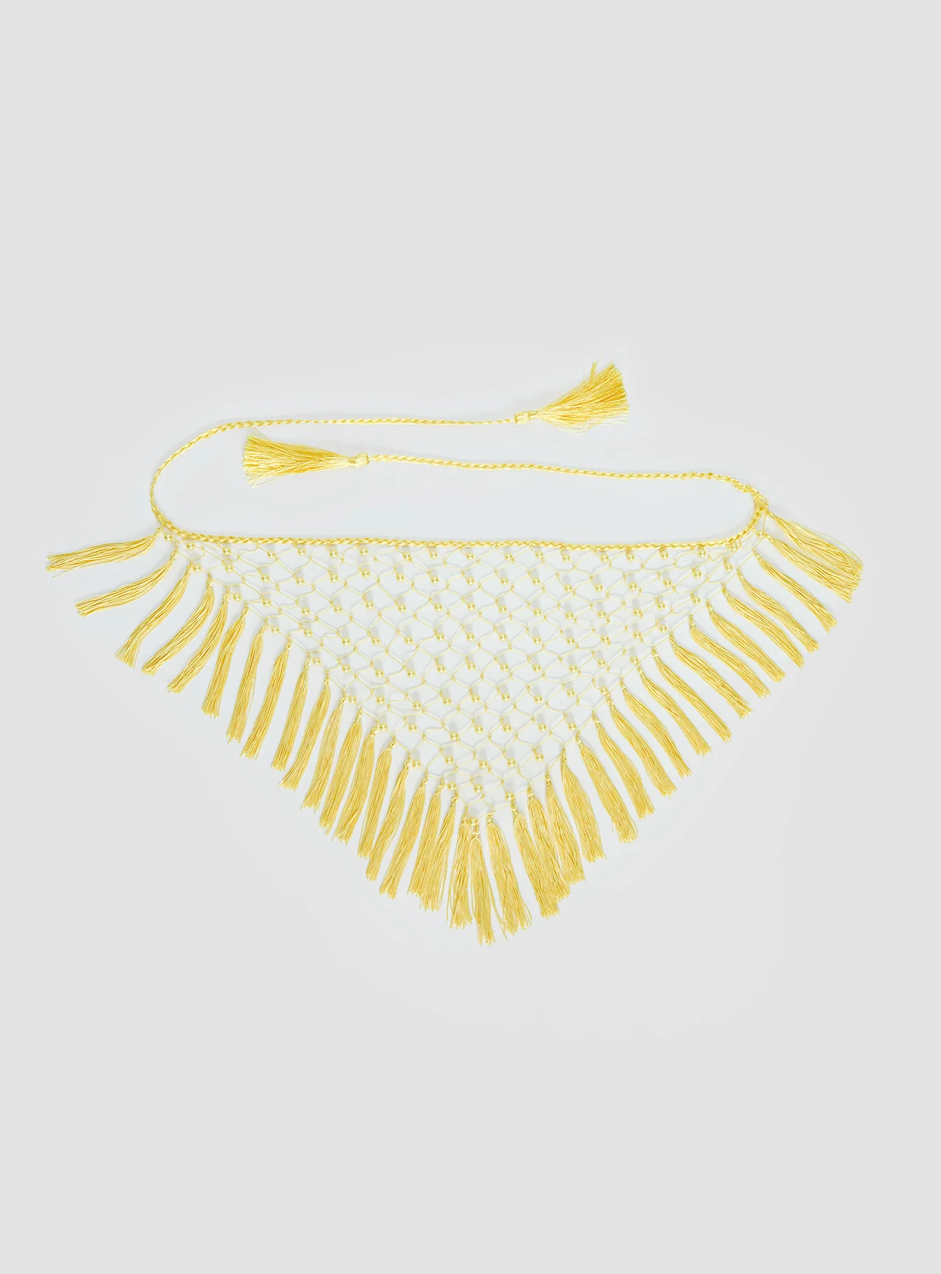 Lynnsey Beaded Tassel Wrap Belt Butter