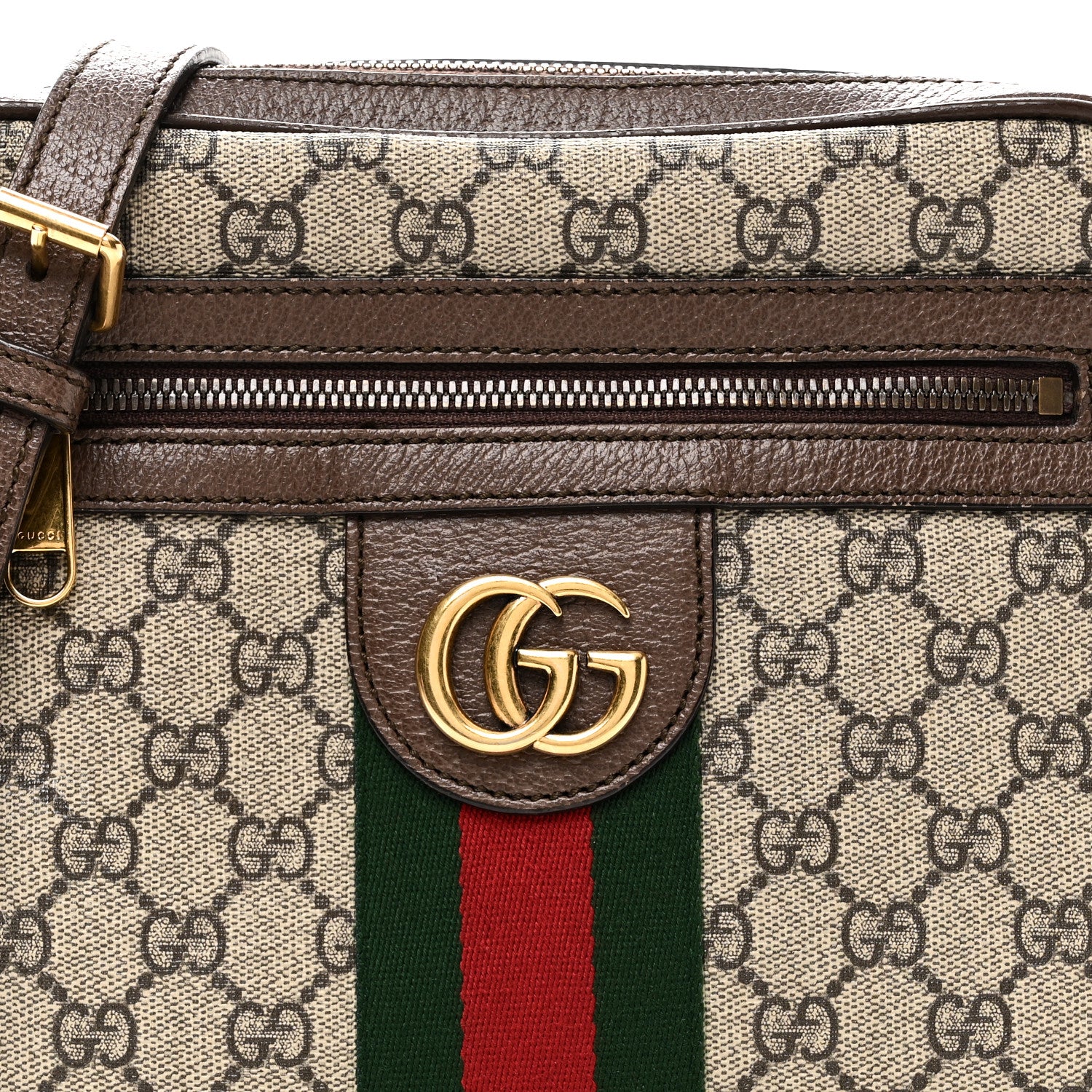 GG Supreme Monogram Web Small Ophidia Messenger Bag Brown - Top Club