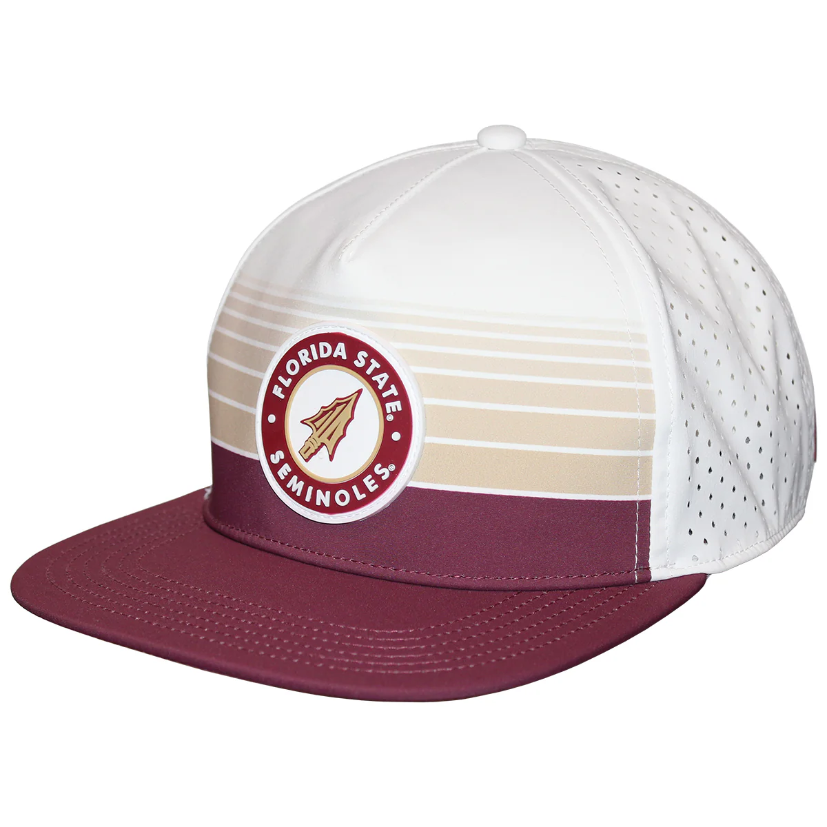 Legacy Men's Florida State Seminoles Arrowhead Patch Adjustable Semi-Structured Hat - White/Garnet - MoB Apparel
