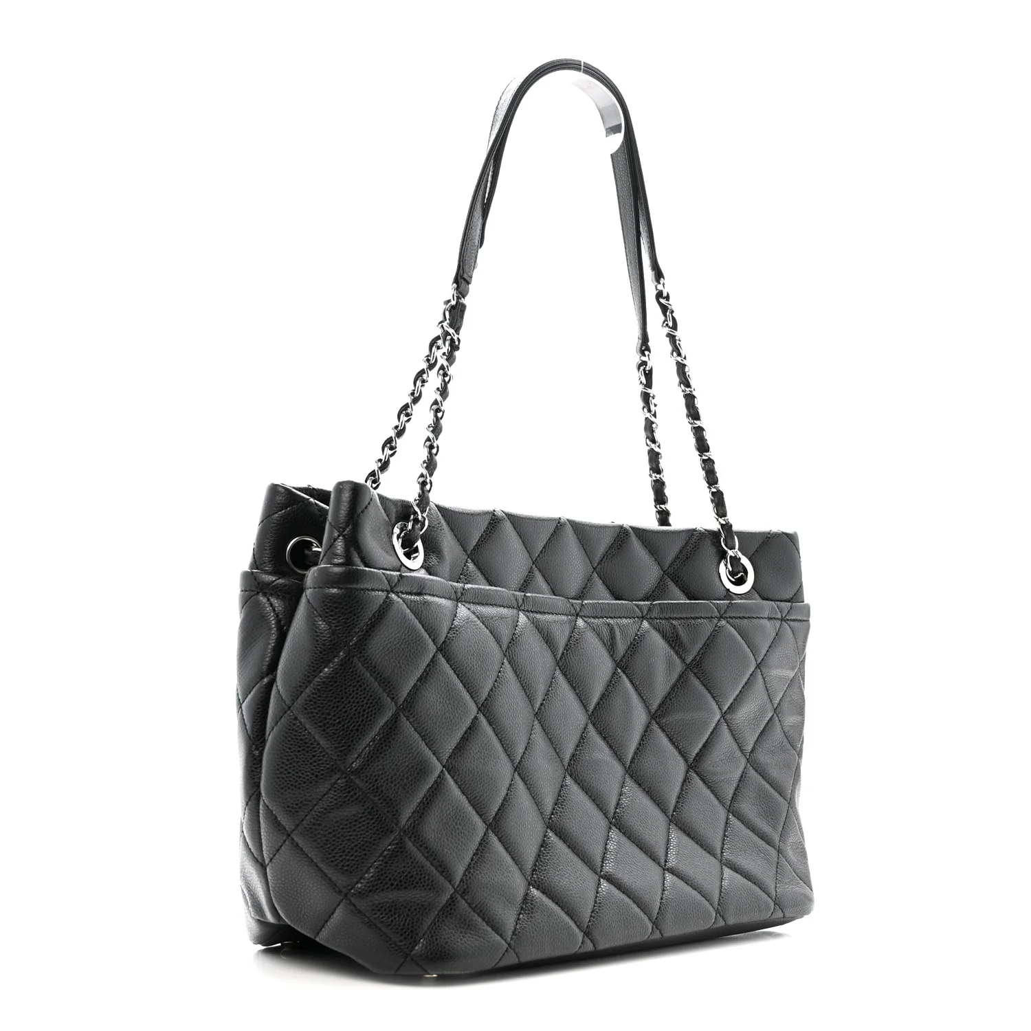 Caviar Quilted CC Timeless Soft Tote Black - Top Club