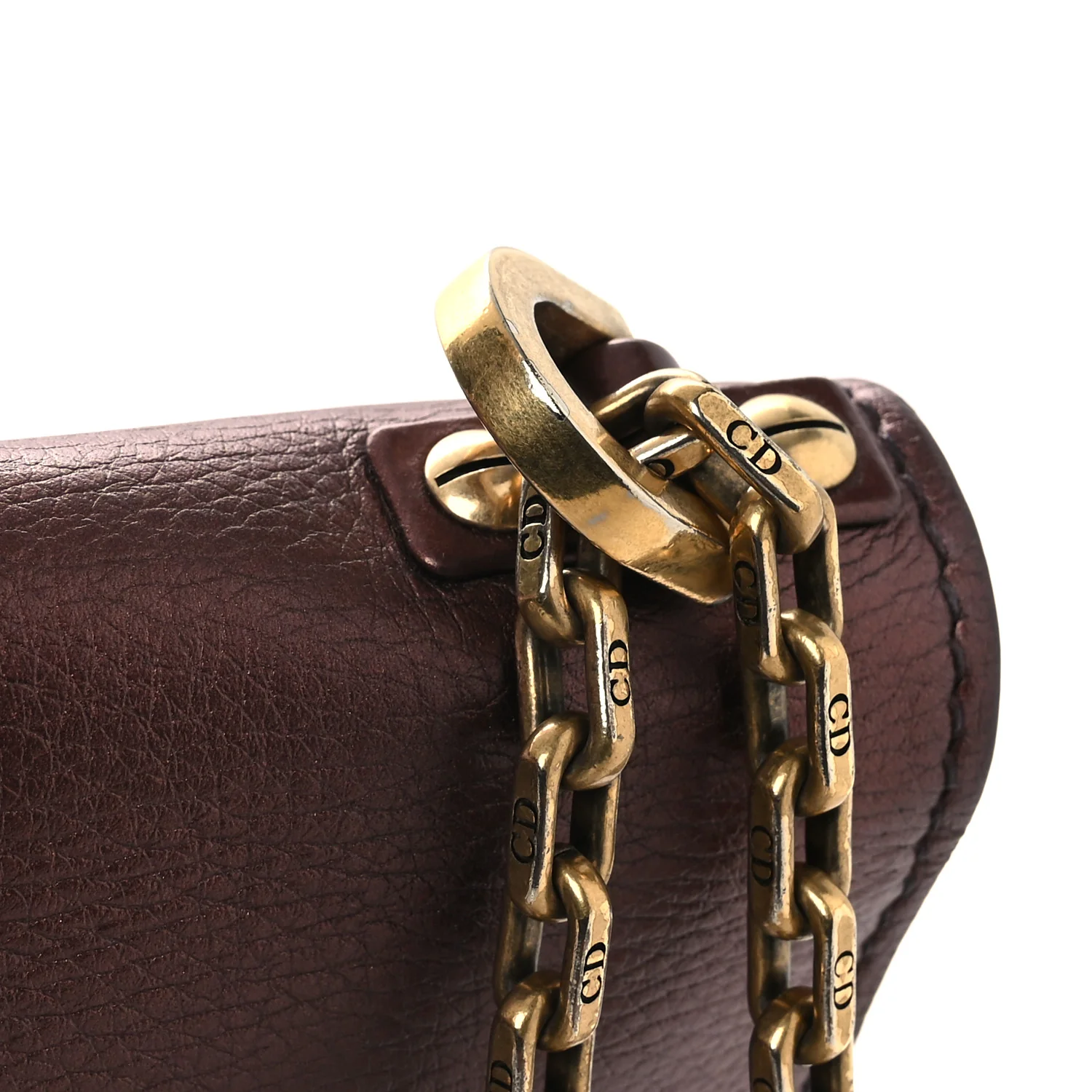 Metallic Calfskin J'Adior Chain Flap Bag Noisette - Top Club