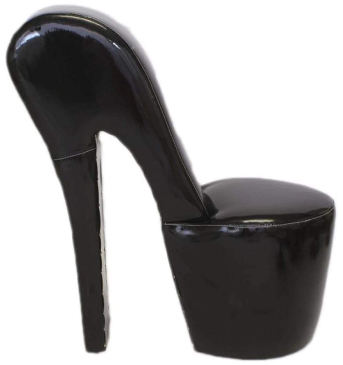 High Heel Armchair Black Lacquer Luxury Design - Designer Armchair - Club Furniture - Shoe Chair Armchair