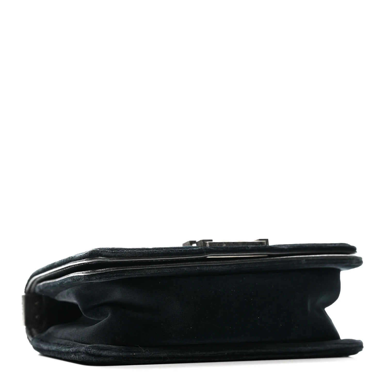 Velvet Quilted Small Boy Flap Black - Top Club