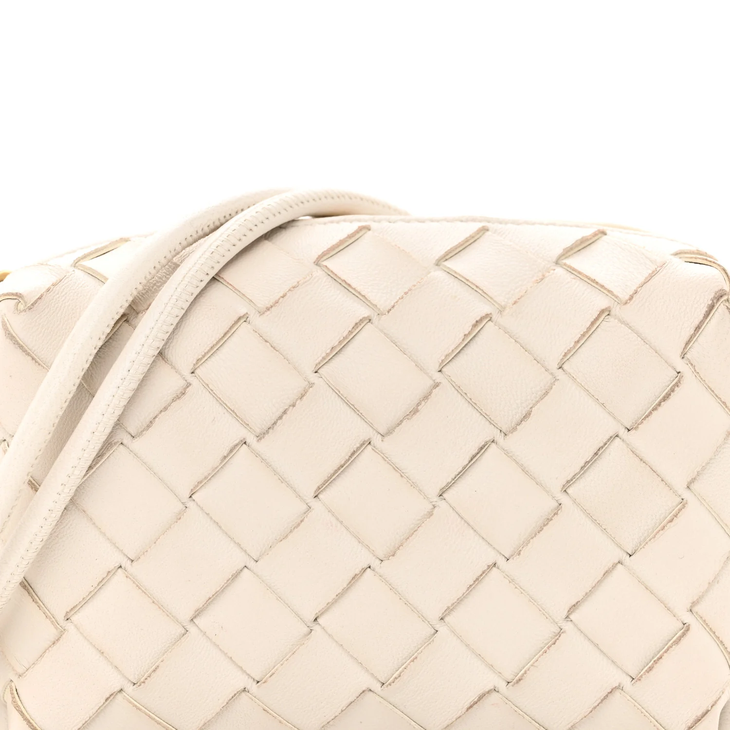 Nappa Intrecciato Candy Loop Camera Bag White - Top Club