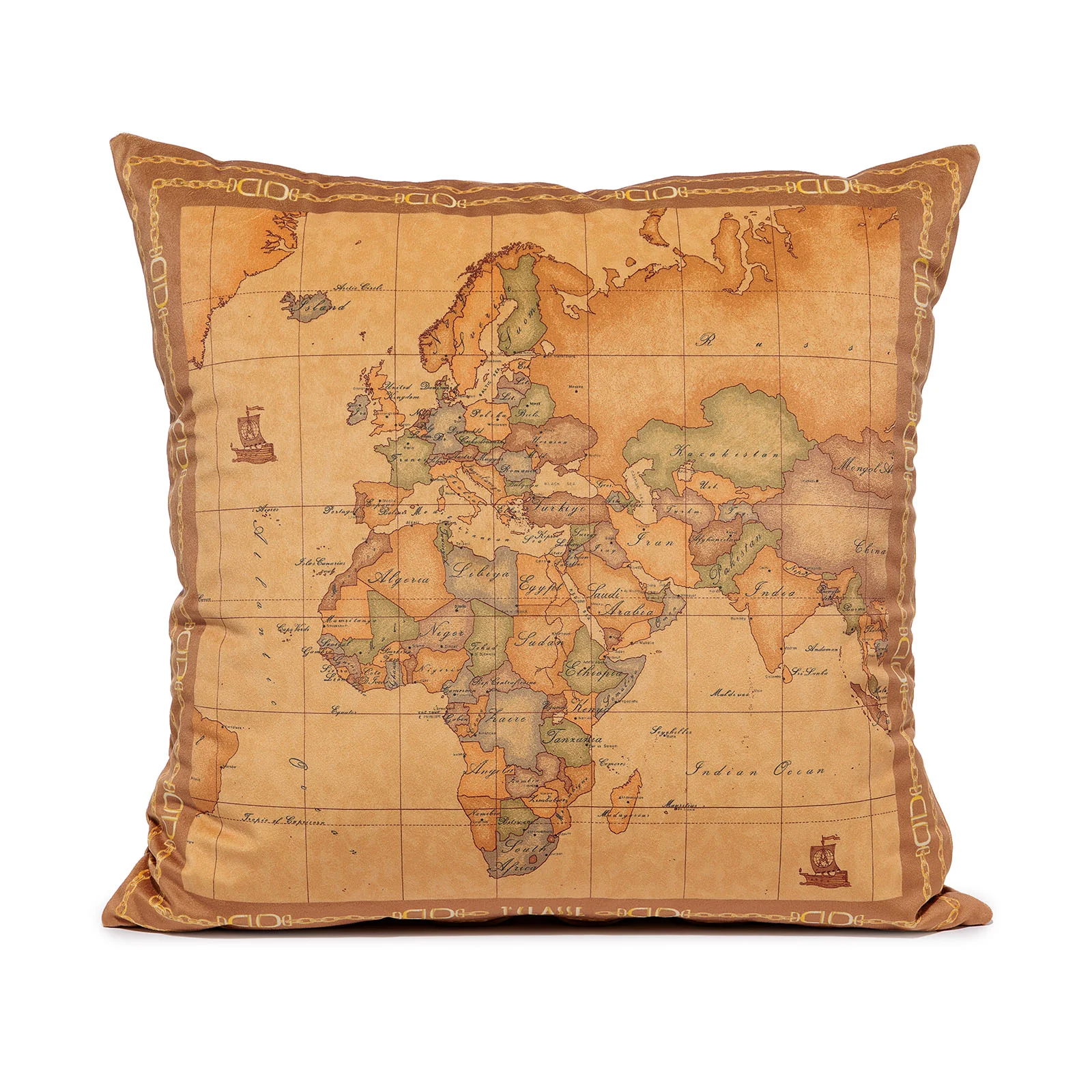 Cuscino Arredo In Raso Di Cotone Geo Safari Cm. 50X50 Unica Alviero Martini 1A Classe