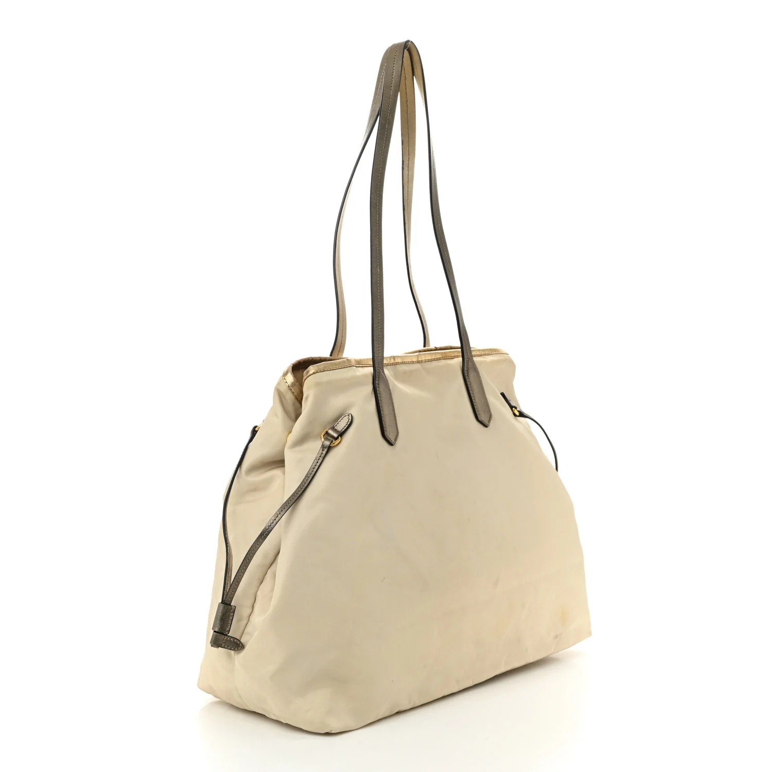 Tessuto Nylon Saffiano Shopping Tote White - Top Club
