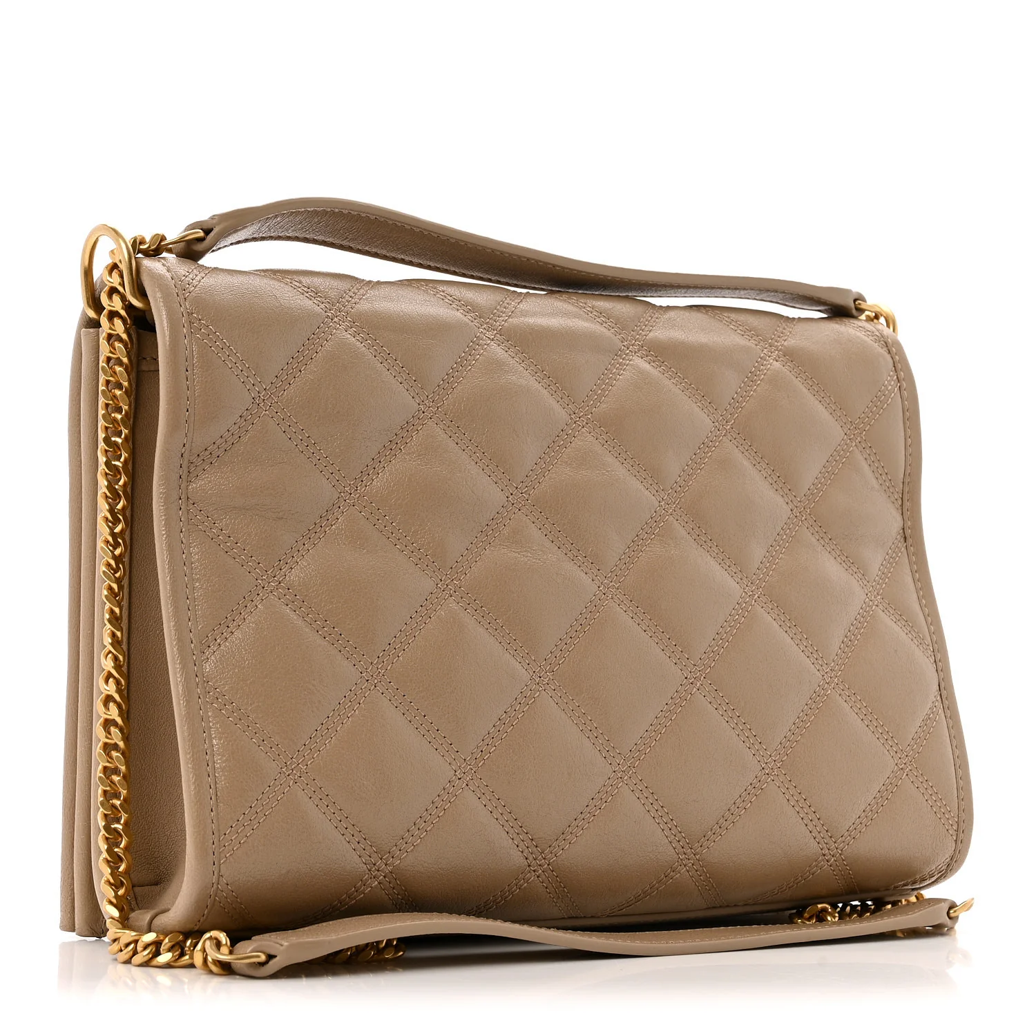 Lambskin Quilted Mini Becky Chain Bag Dark Beige - Top Club