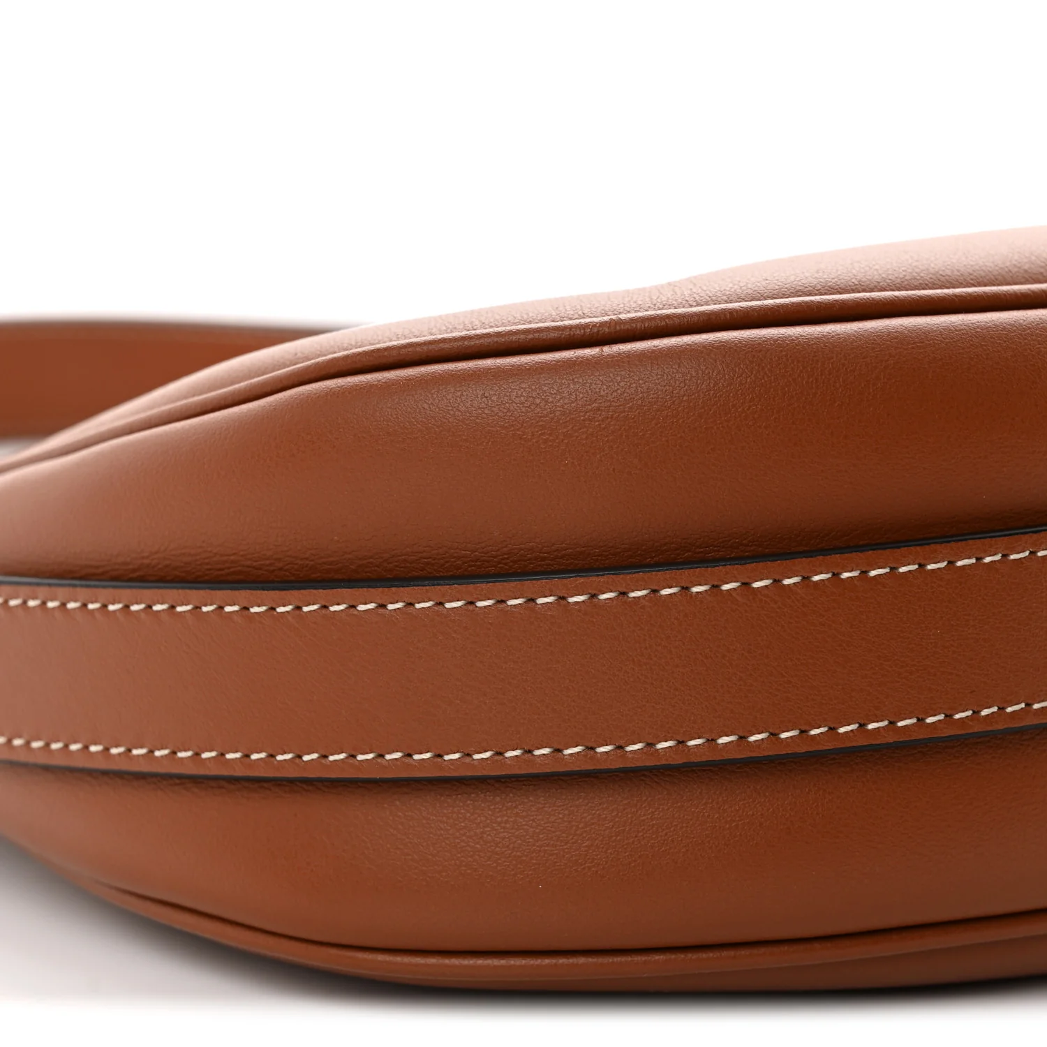 Smooth Calfskin Medium Strap Ava Shoulder Bag Tan - Top Club