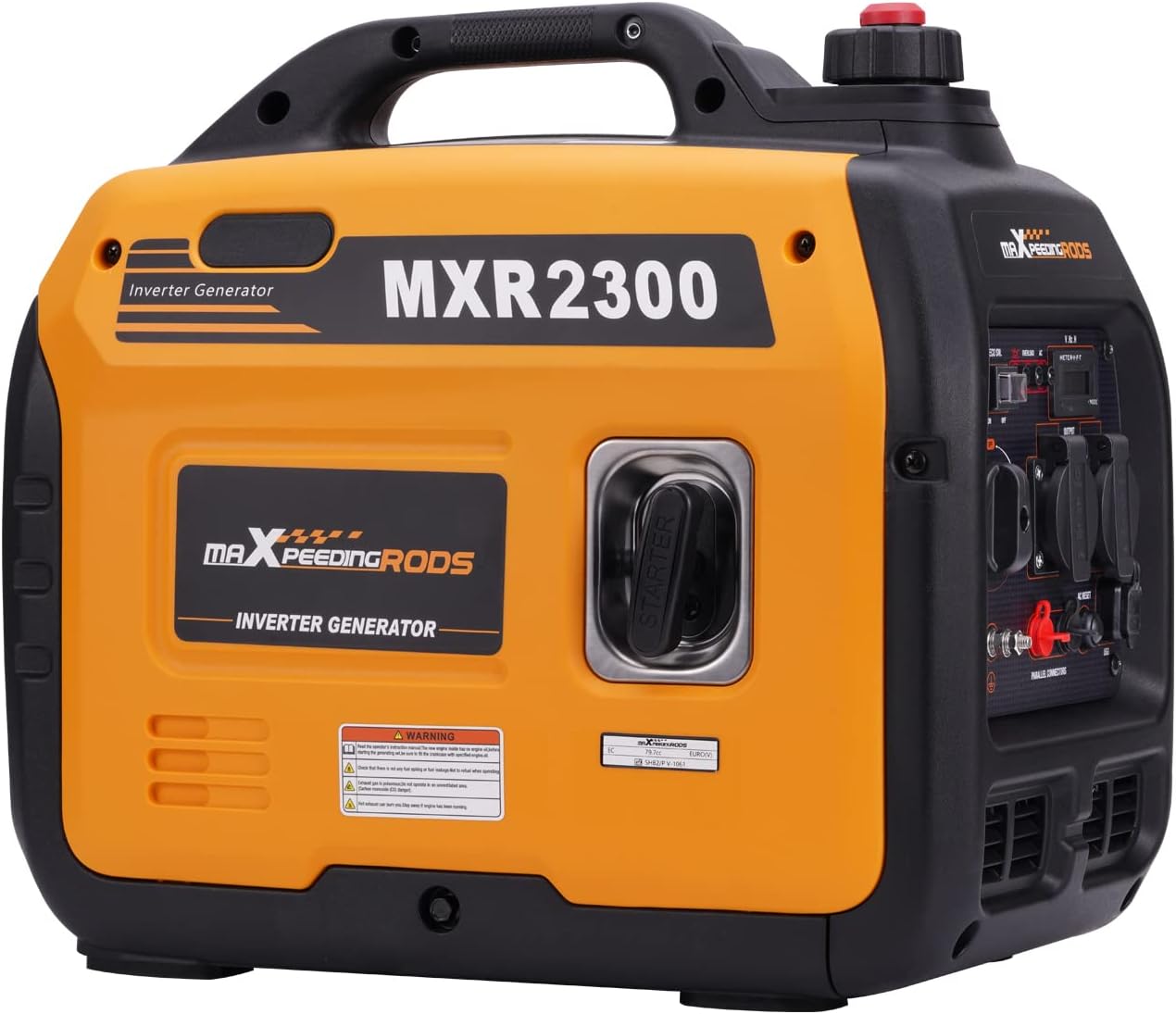 maXpeedingrods 2300W Generatore di Corrente Silenziato a Benzina Inverter per all'Aperto Camper Partito Generatore Elettrico Emergenza Portatile con prese USB e 230V Leggero