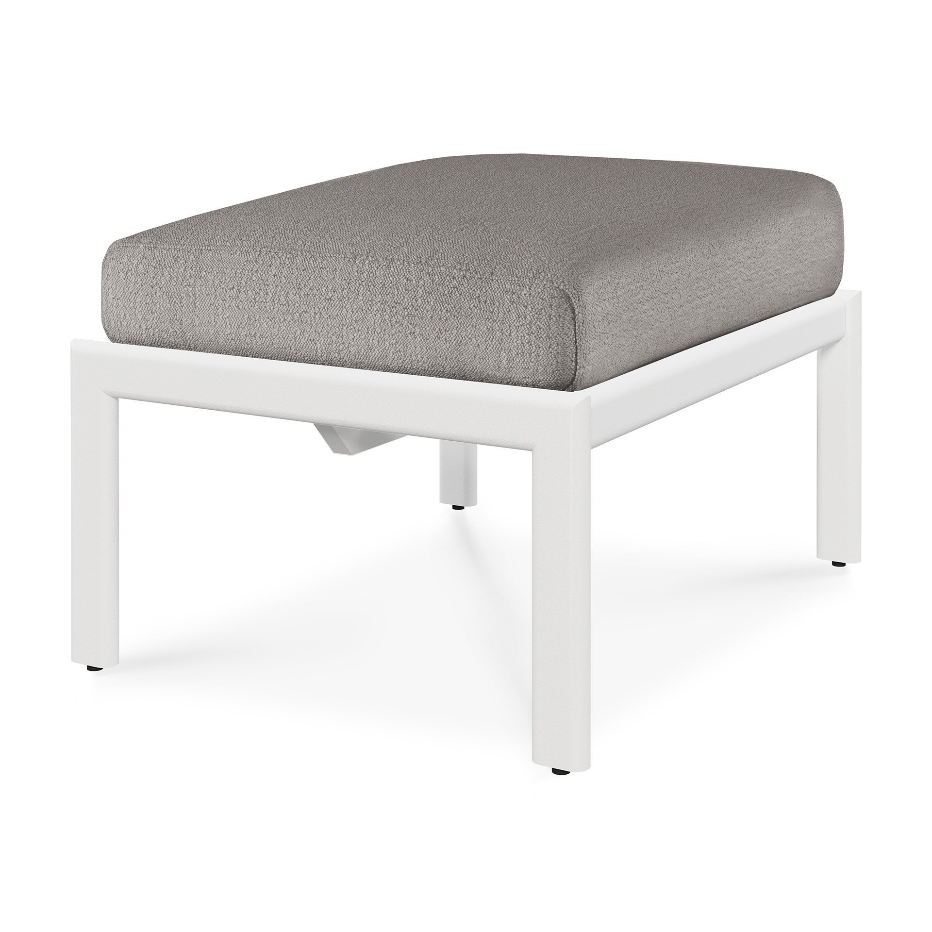 Jack footstool - wit aluminium - compleet - mocha kussen