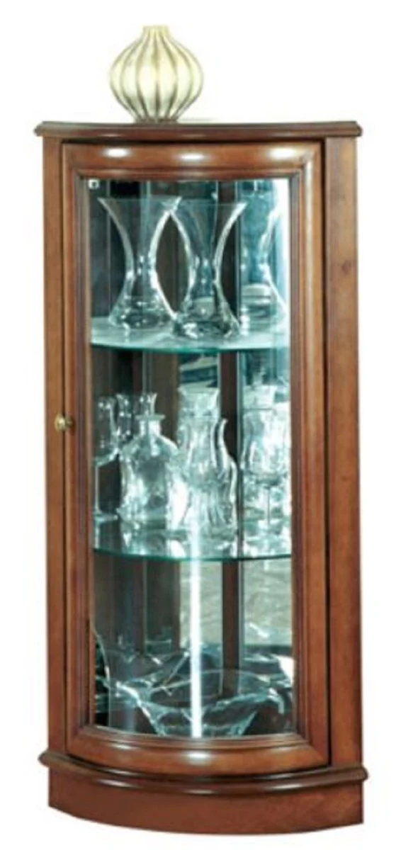 Luxury corner display cabinet brown 40 x 45 x H. 108 cm - solid wood corner cabinet - living room cabinet - luxury solid wood living room furniture