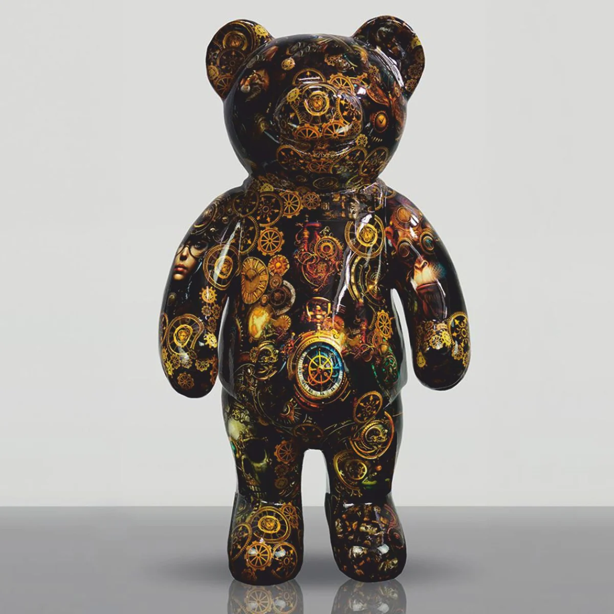 XXL decorative sculpture teddy bear colorful H. 140 cm - large decorative figure
