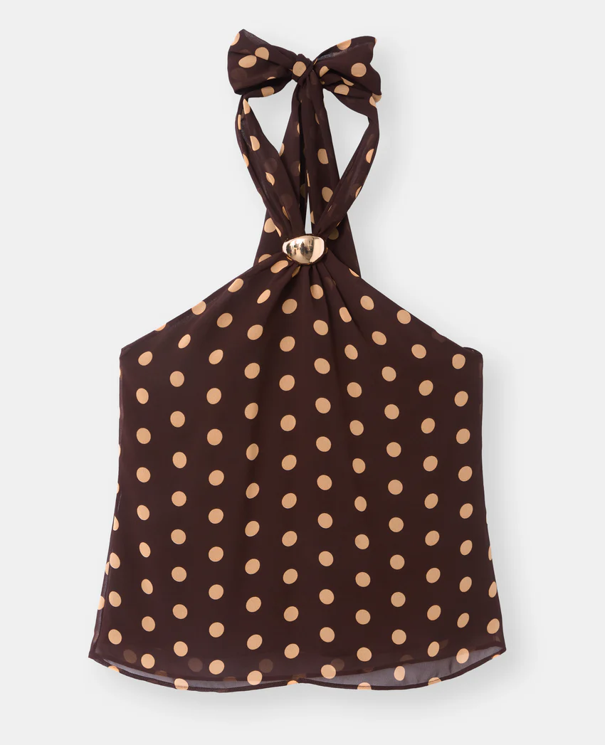 Pimkie Top dos-nu en voile motif pois