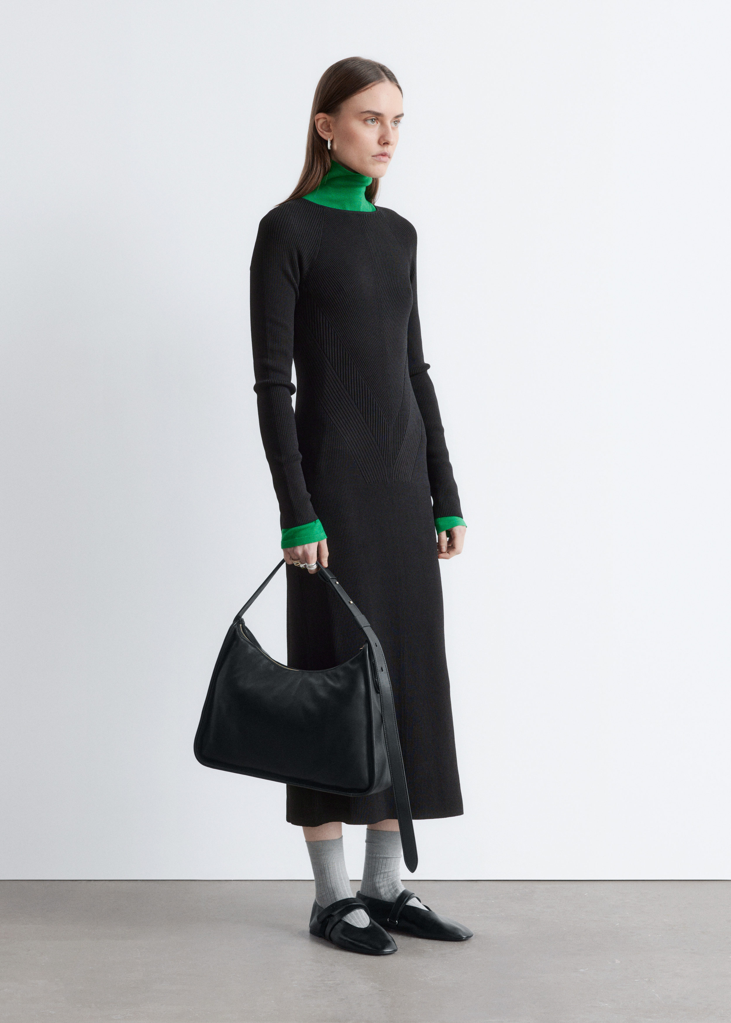 & Other Stories RIB-KNIT MAXI DRESS