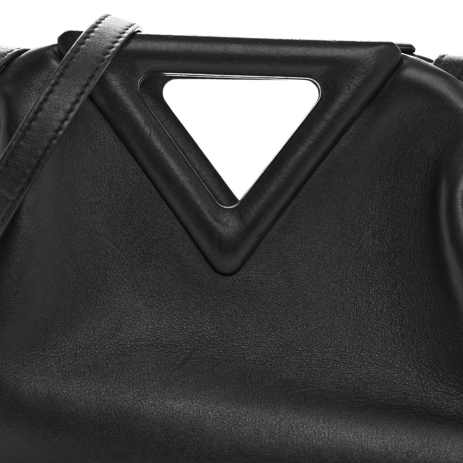 Calfskin Small The Point Triangle Bag Black - Top Club