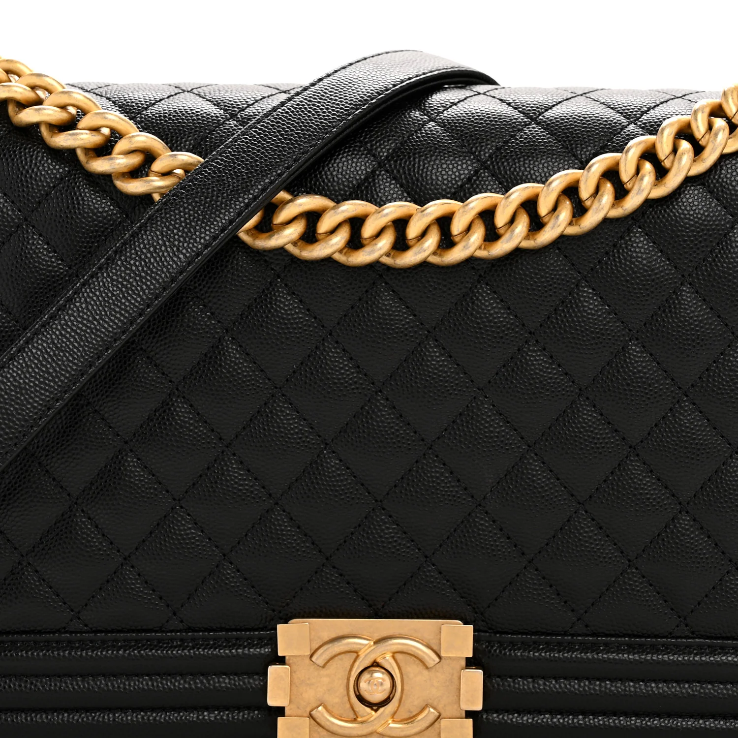 Caviar Quilted New Medium Boy Flap Black - Top Club
