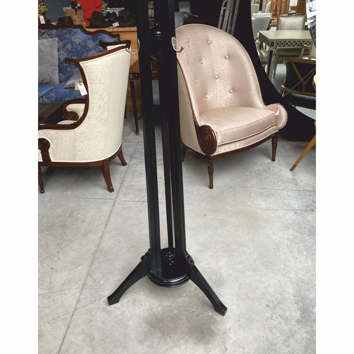 Luxury baroque coat stand black / silver H. 203 cm - wardrobe furniture