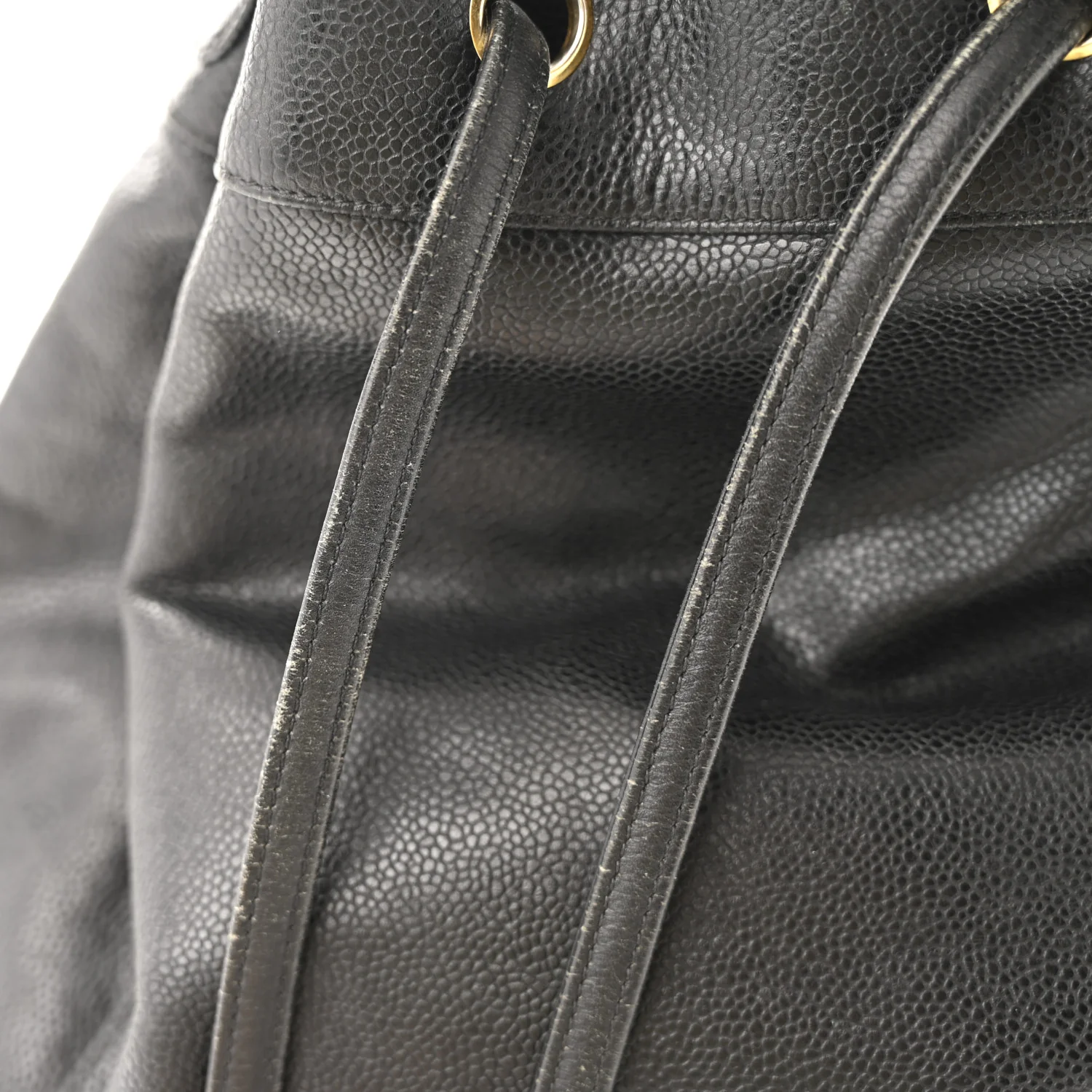 Caviar Quilted Drawstring Backpack Black - Top Club