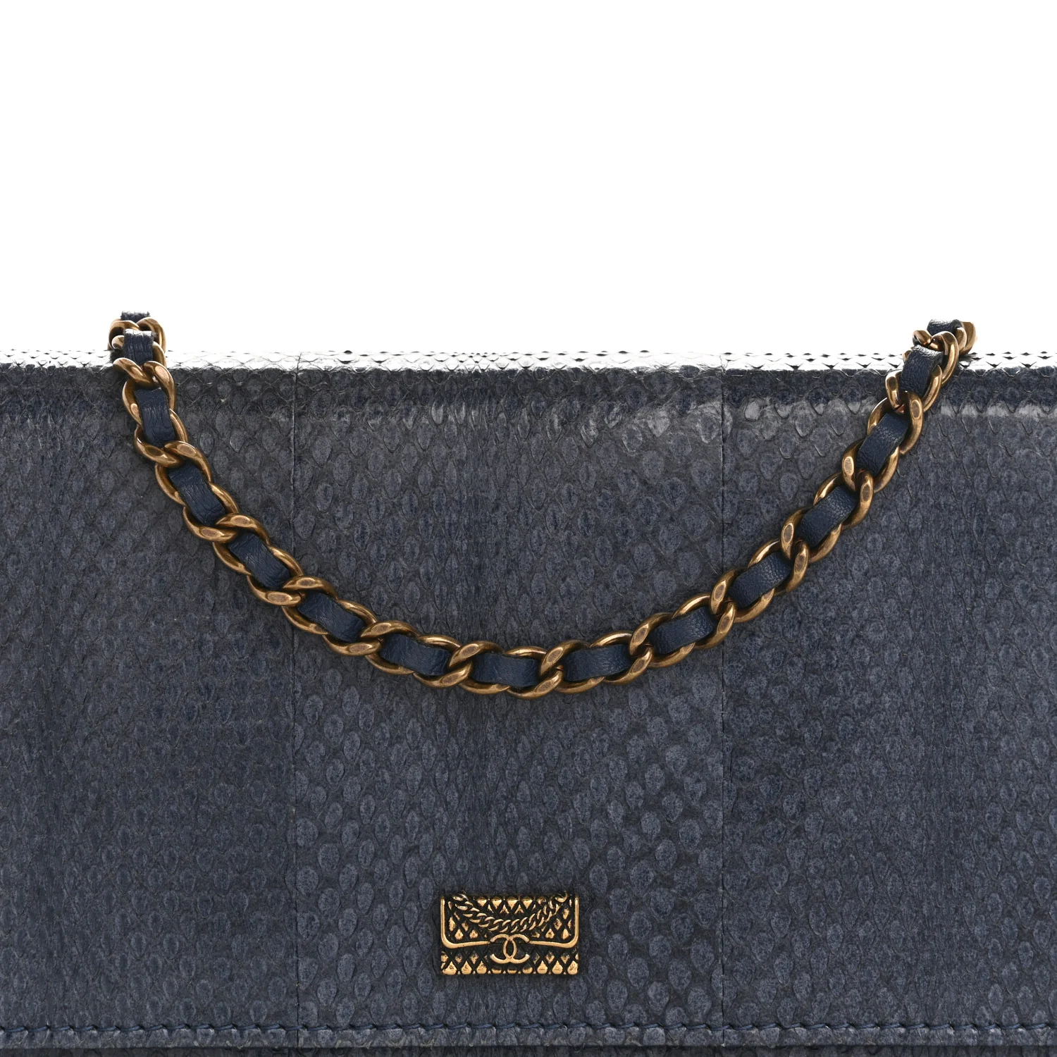 Snakeskin Wallet On Chain WOC Blue - Top Club