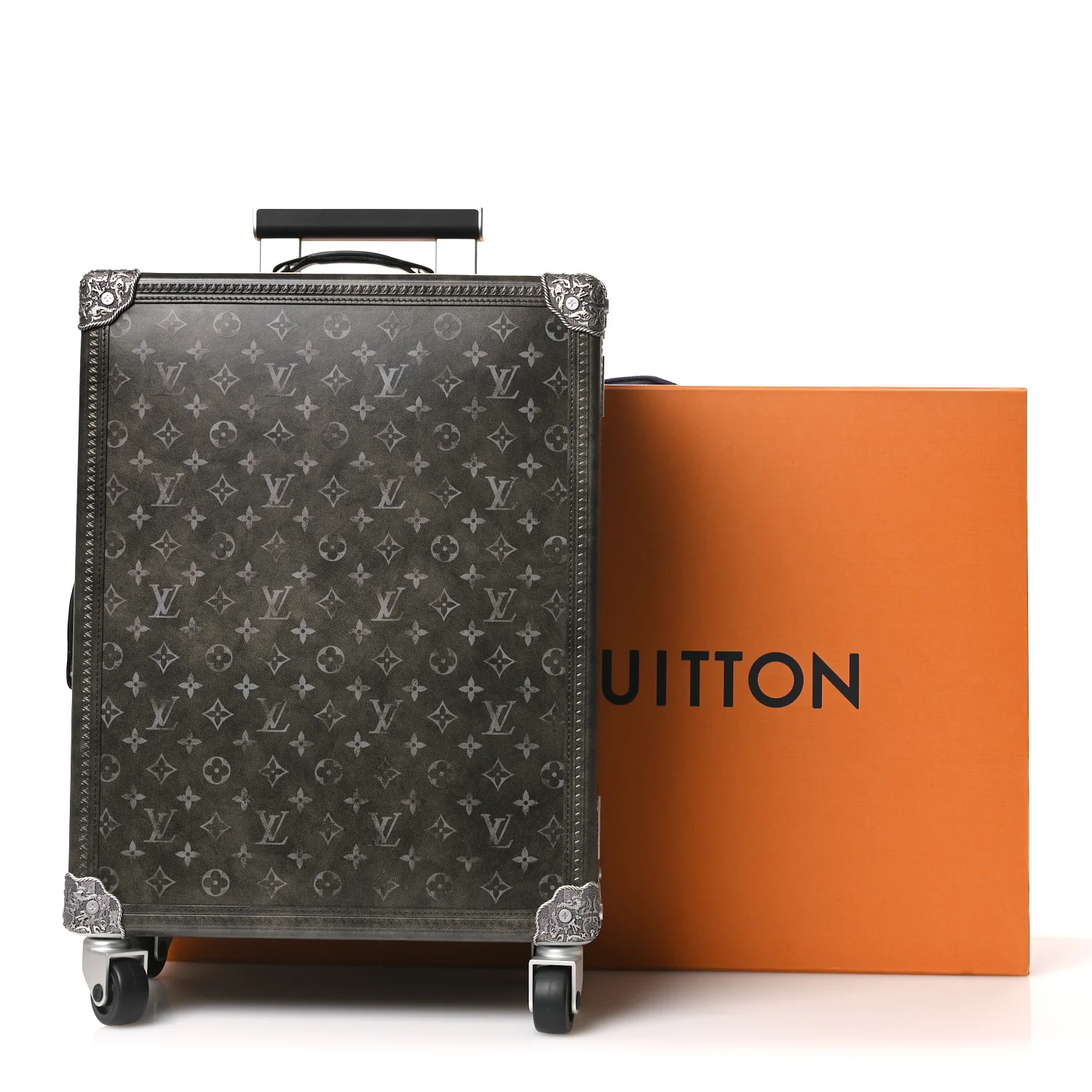 Brushed Monogram Rolling Trunk Black - Top Club