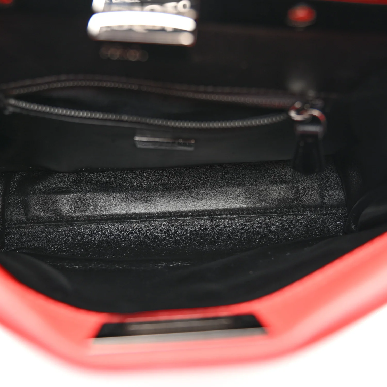 Vitello Seta Nappa Mini Plexi Handle Peekaboo Iconic Satchel Pomodoro - Top Club
