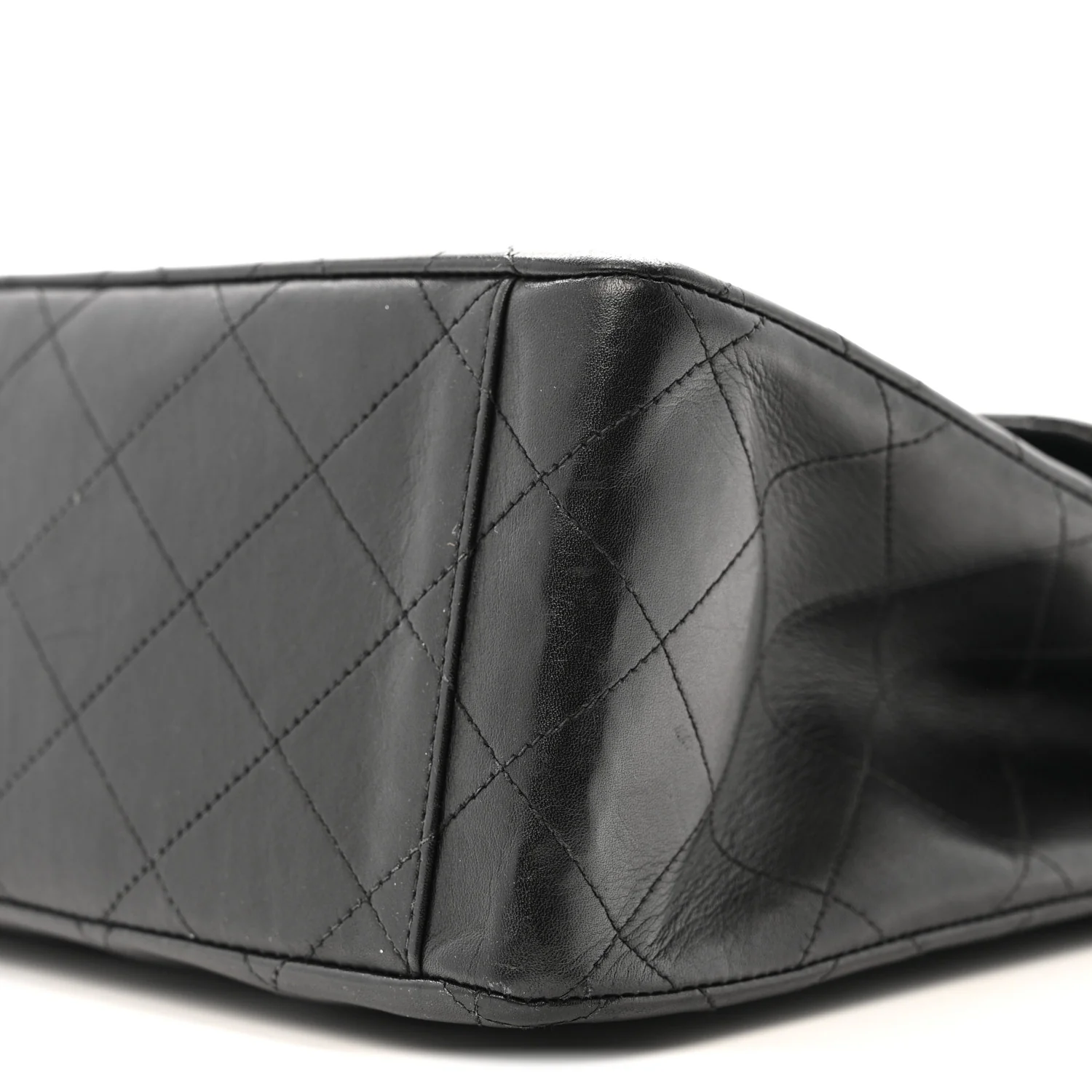 Lambskin Quilted XL Jumbo Single Flap Black - Top Club