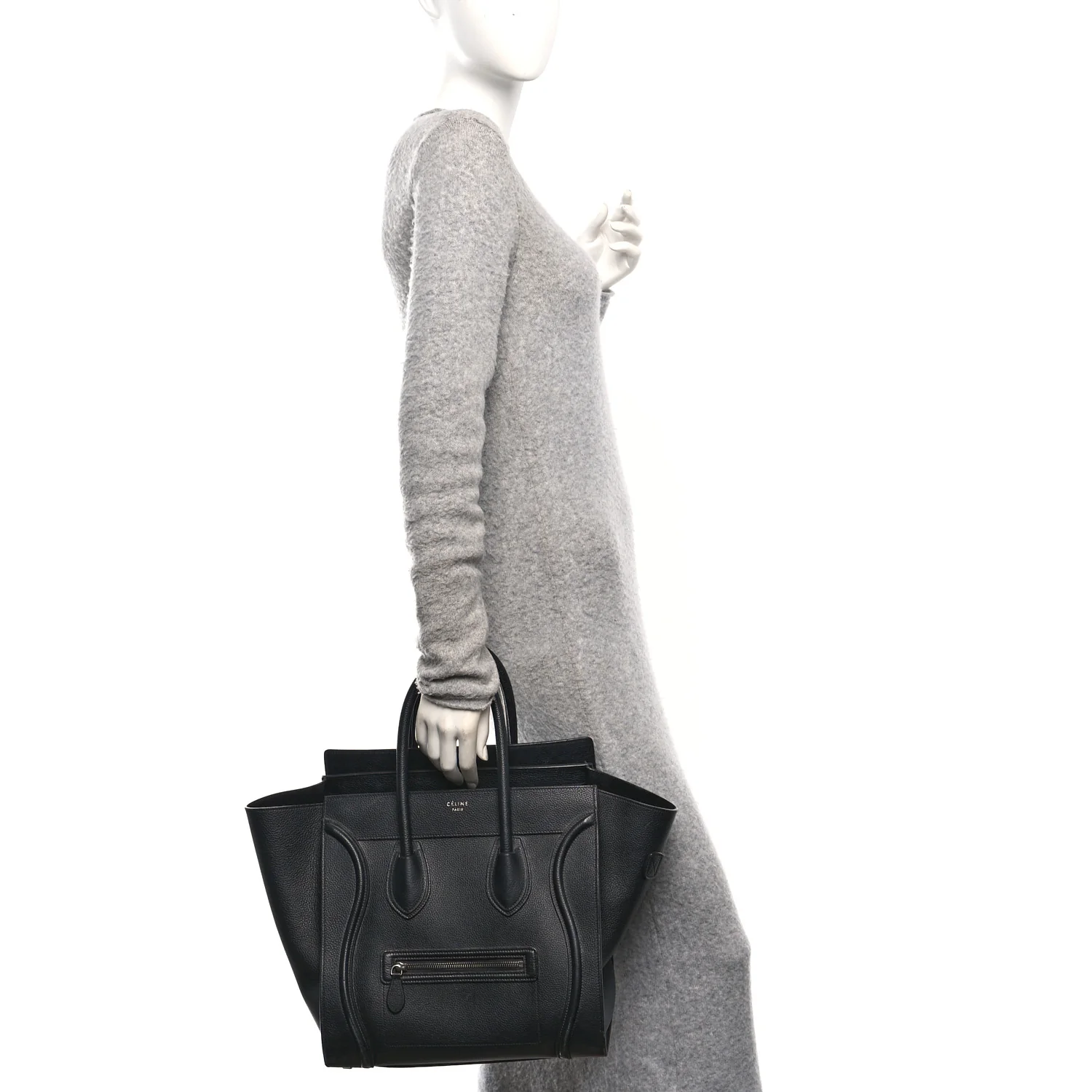 Drummed Calfskin Mini Luggage Black