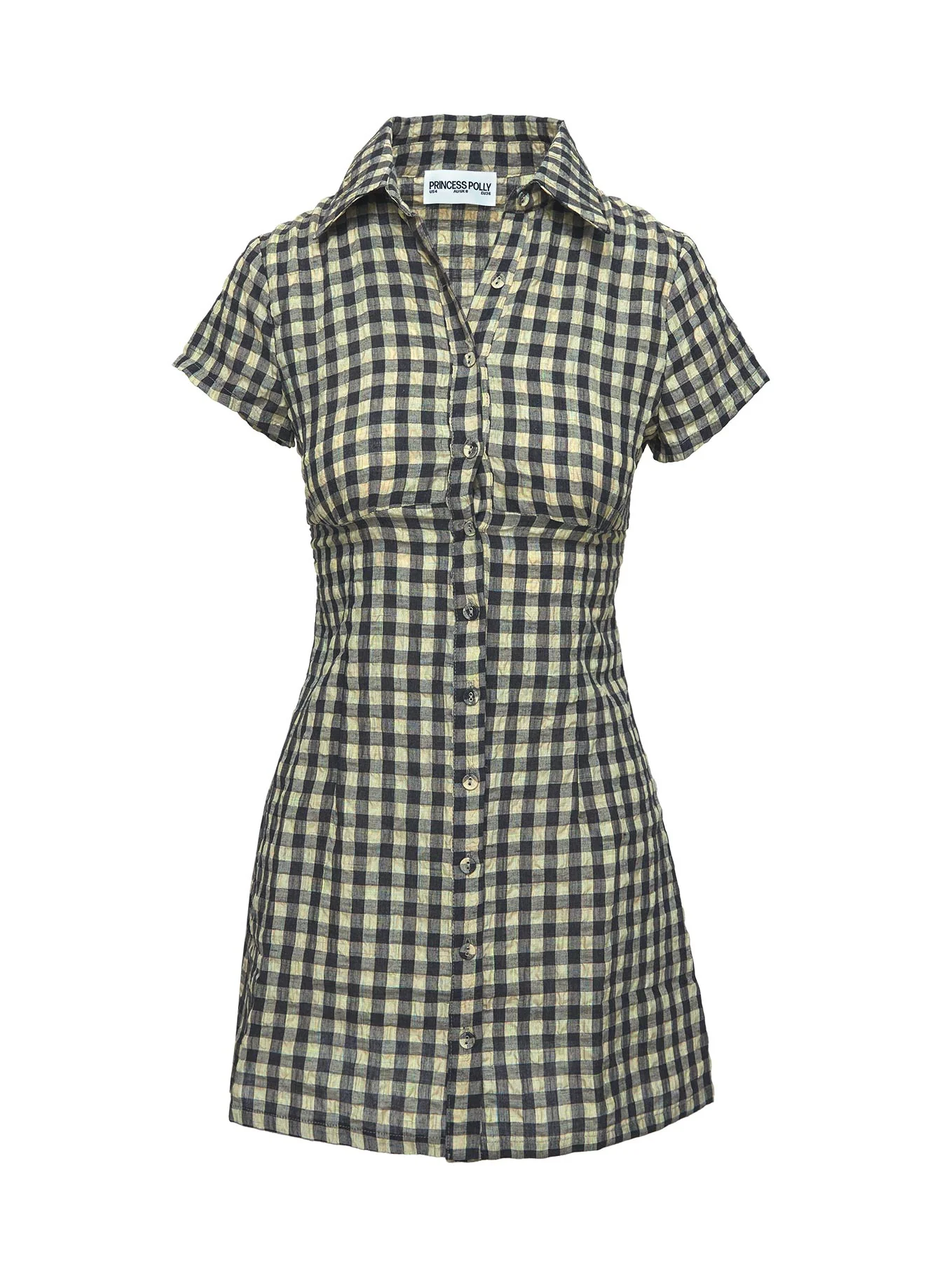 Motley Mini Dress Brown Check Petite