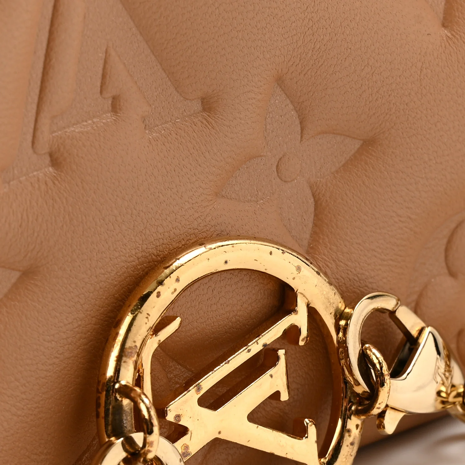 Lambskin Embossed Monogram Pochette Coussin Camel - Top Club