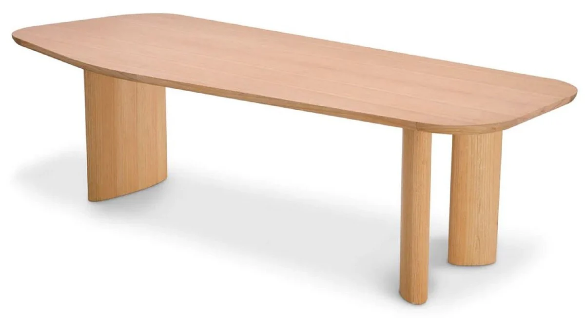 Luxury dining table natural colors 248 x 100 x H. 76.5 cm - Rectangular solid wood kitchen table - Dining room furniture - Kitchen furniture - Luxury furniture - Luxury furnishings - Luxury quality