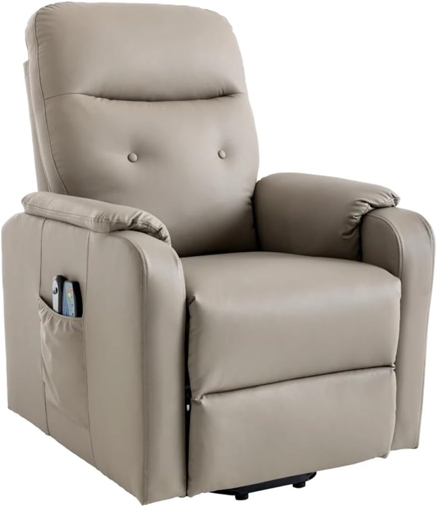 Walnut Massage Recliner Chair Electric Power Lift Chairs W/Side Bag, Adjustable and Heating Function for Adults and Seniors