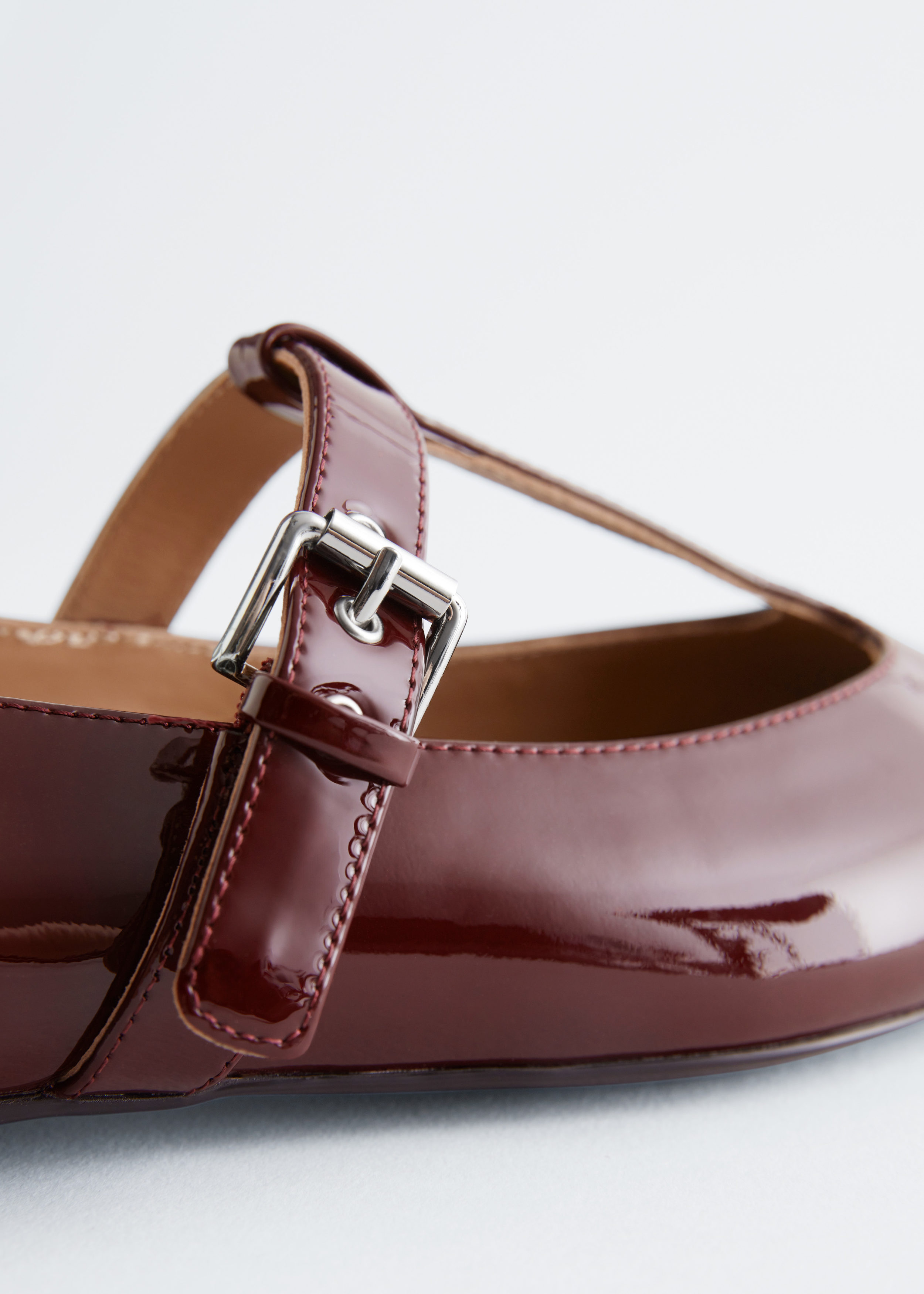 & Other Stories T-BAR LEATHER BALLET FLATS