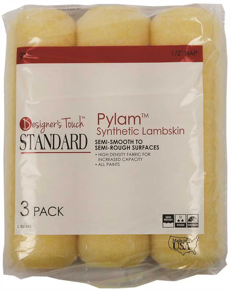 Designer Touch&trade; Standard Roller Cover, 9 In. X 1-2 In. Nap, 3 Per Pack - CPC Painting, Inc.