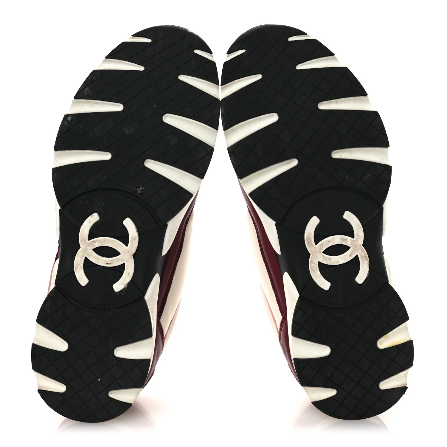 Calfskin CC Sneakers 38.5 Light Burgundy White Pink - Top Club