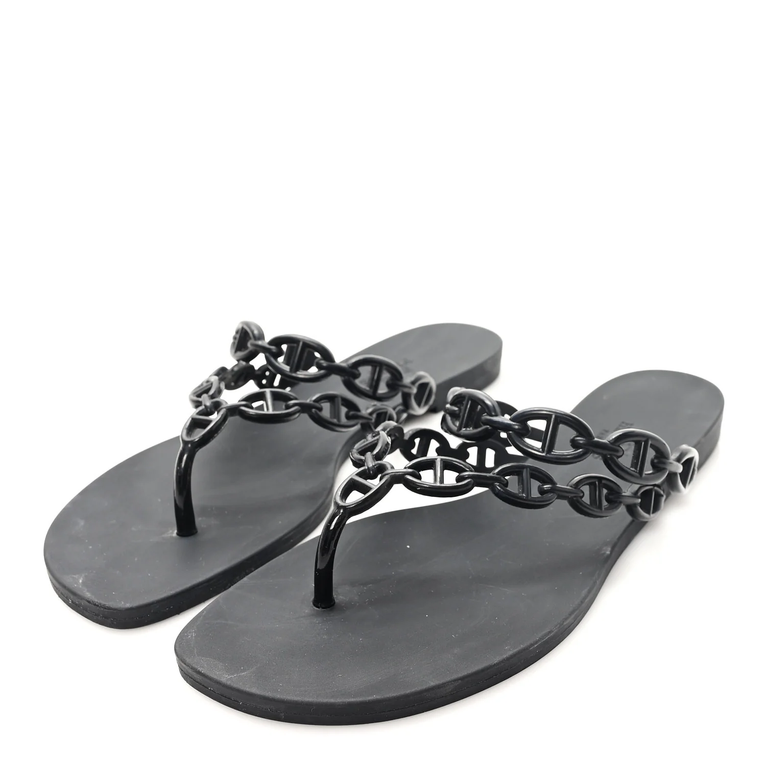 Rubber Chaine d'Ancre Island Sandals 38 Black - Top Club