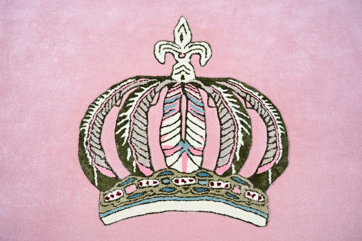 Pompöös by Luxury Baroque Carpet Crown by Harald Glööckler Pink - Various Sizes