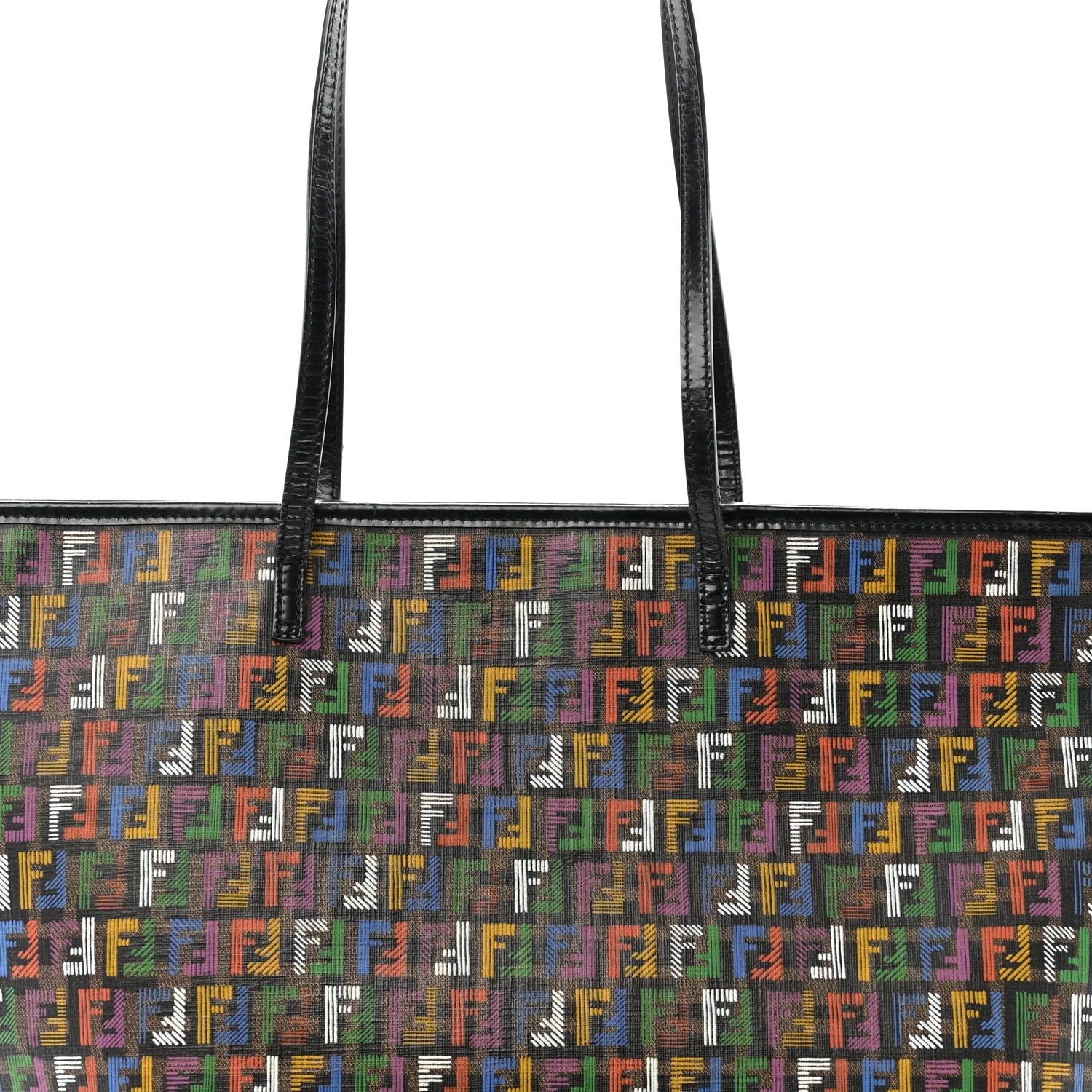 Zucca Spalmati Patent Zucchino Screen Print Medium Roll Tote Tobacco Multicolor Black - Top Club