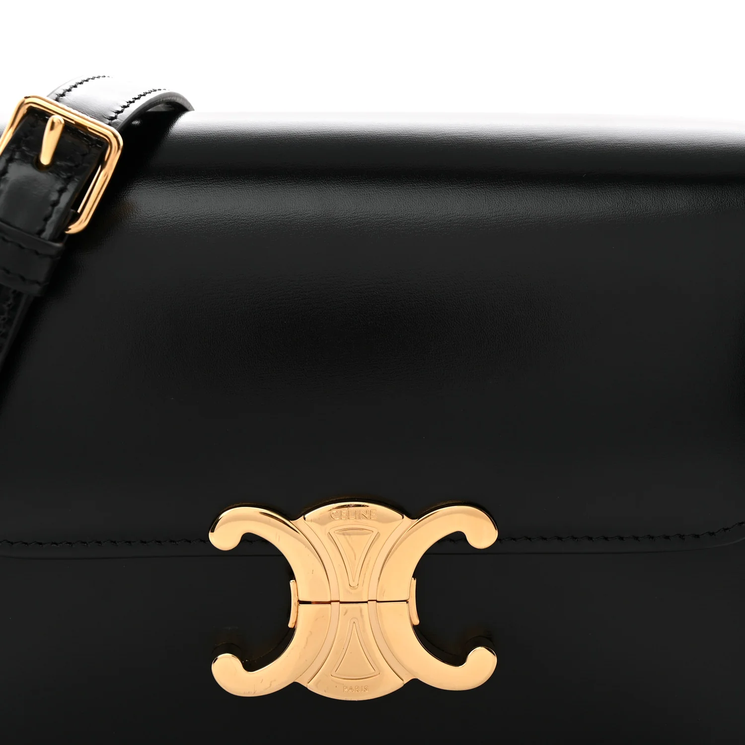Shiny Calfskin Teen Triomphe Black - Top Club
