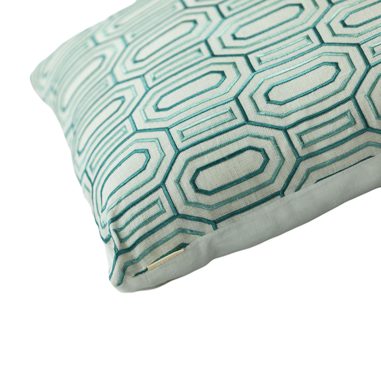 Kussen linnen Octagon white/seablue
