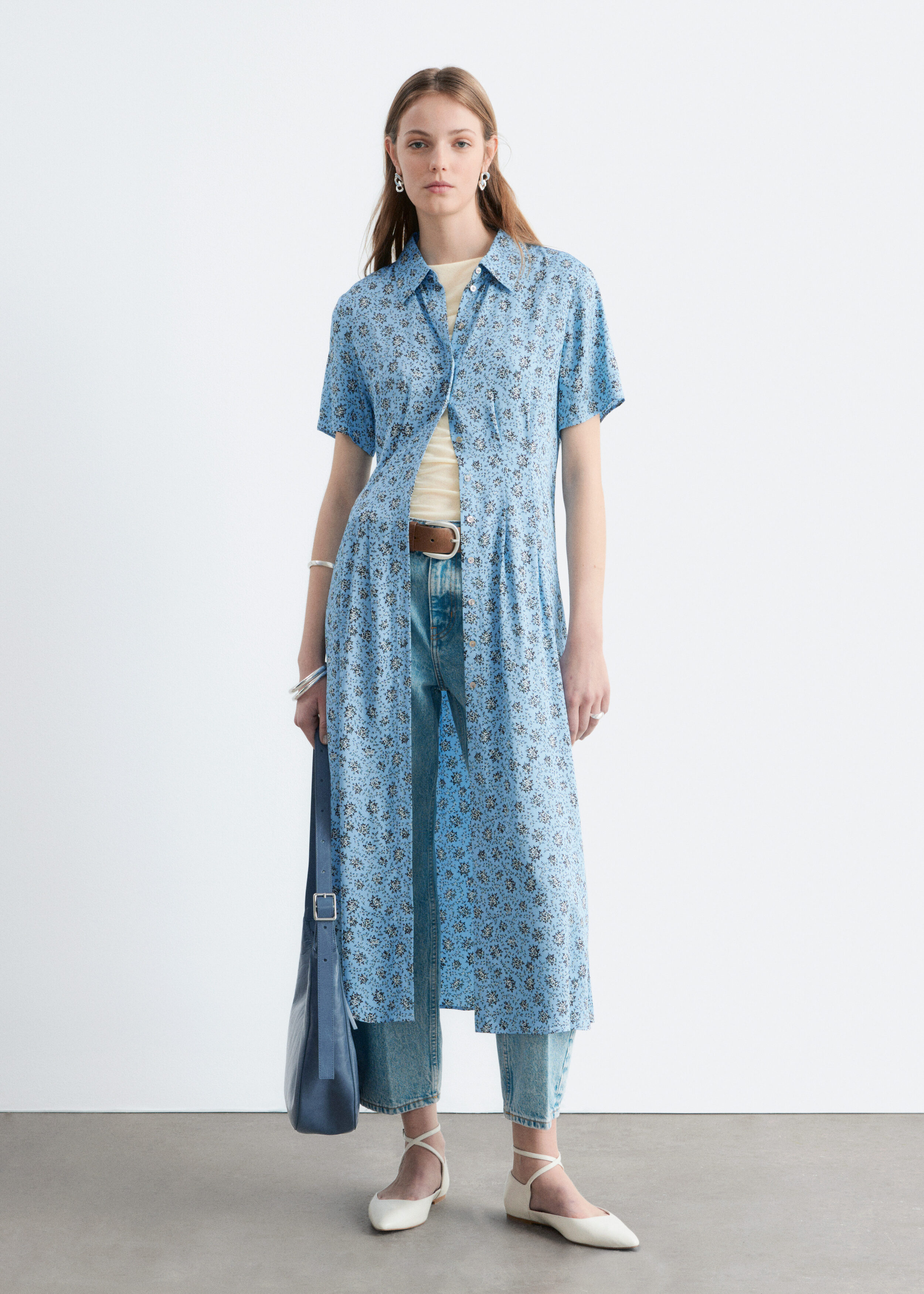 & Other Stories PLEATED WAIST SHIRT DRESS