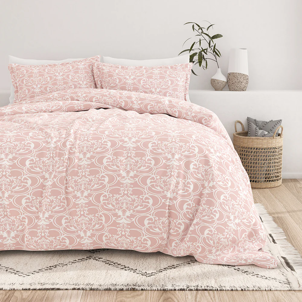 Romantic Damask Pattern 3-Piece Duvet Cover Set (Sale)