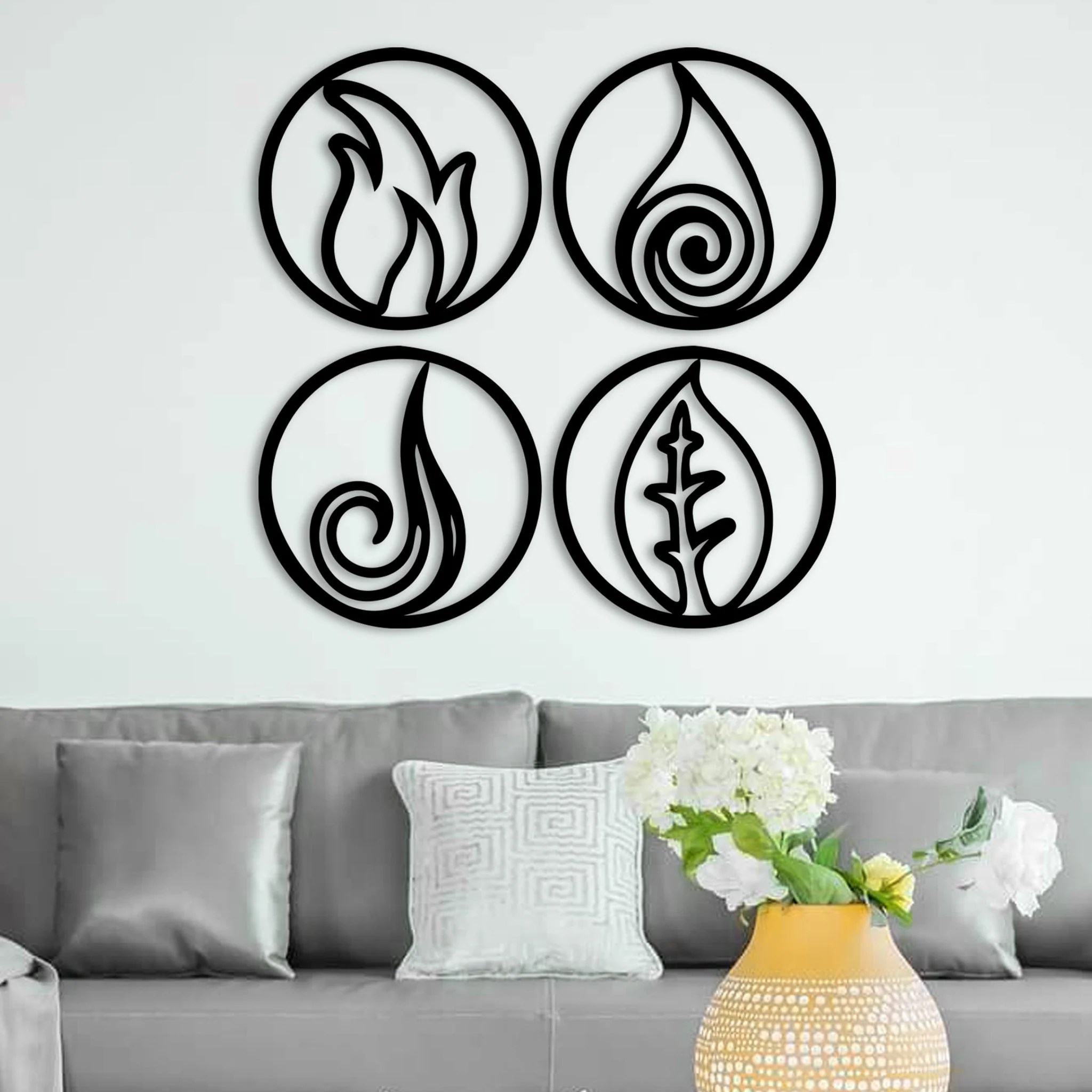 Four Elements - Round Metal Art - Alvarez Pro Painting LLC