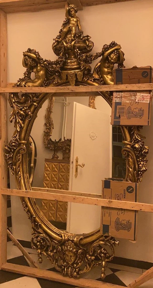 Luxury Baroque Mirror Gold - Handmade Antique Style Mirror - Magnificent Wall Mirror in Baroque Style - Baroque Furniture - Noble & Magnificent