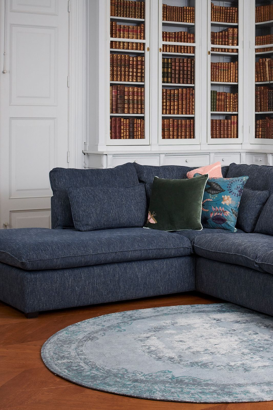 Baron bank 2.5-zits lounge rechts Unit donkerblauw melee