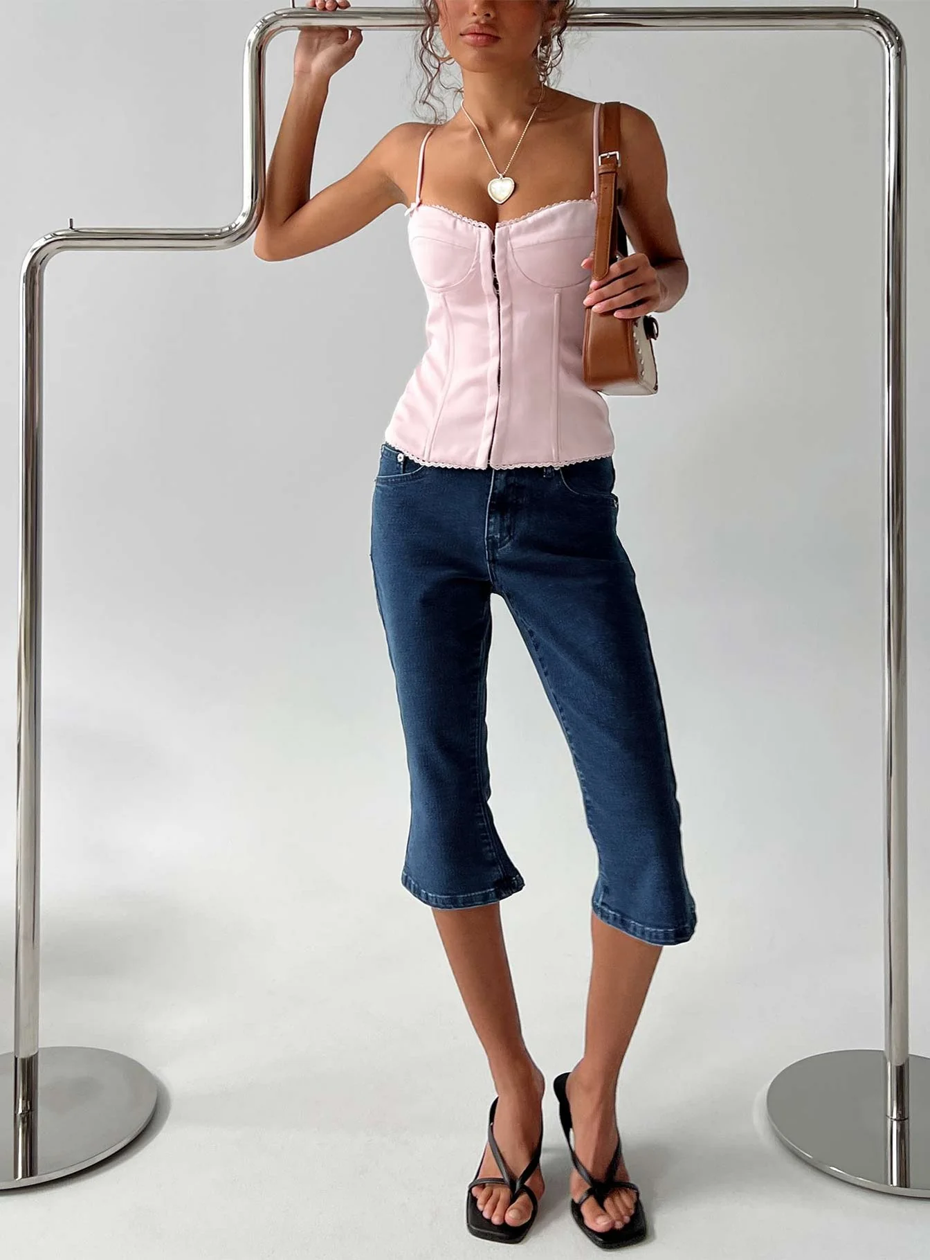 Kissimo Kick Flare Capri Pants Indigo Blue