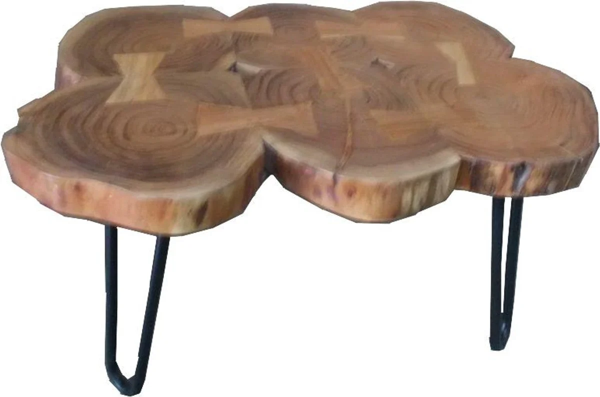 Side table acacia wood / iron 80 - 115 cm - Industrial furniture stool table