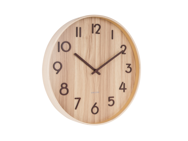 Wall clock Pure medium light basswood